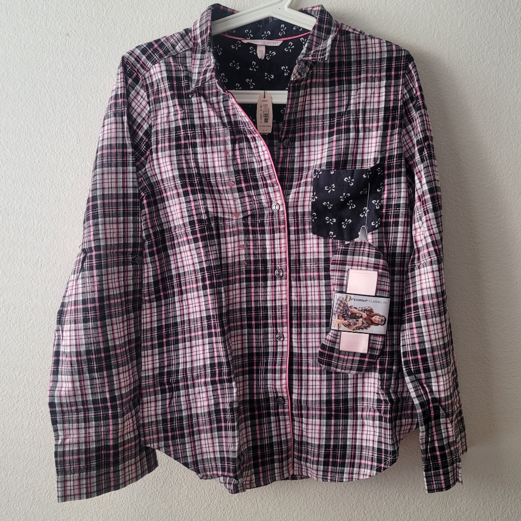 Victoria's Secret Pajama Top With Matching Sleep Mask Nwt